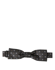 Dolce & Gabbana Men Dark Gray Geometric Adjustable Bow Tie
