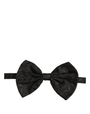 Dolce & Gabbana Men Black Patterned Adjustable Neck Papillon Bow Tie