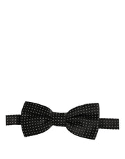 Dolce & Gabbana Men Black White PolkaDot Adjustable Bow Tie