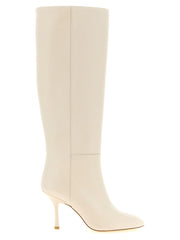Stuart Weitzman White Lamb Leather Over The Knee