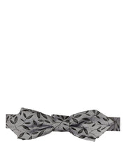 Dolce & Gabbana Men Gray Abstract Silk Adjustable Neck Papillon Bow Tie
