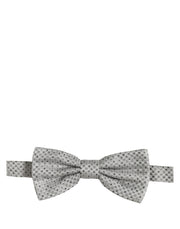 Dolce & Gabbana Men Black Gray Polka Dot Adjustable Neck Papillon Bow Tie