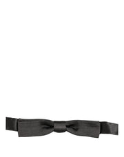Dolce & Gabbana Men Dark Gray 100% Silk Adjustable Neck Papillon Bow Tie
