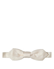 Dolce & Gabbana Men White 100% Silk Adjustable Neck Papillon Bow Tie