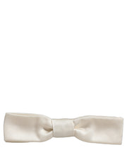Dolce & Gabbana Men White 100% Silk Adjustable Neck Papillon Bow Tie