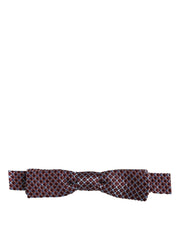 Dolce & Gabbana Blue Burgundy Woven Adjustable Neck Papillon Bow Tie