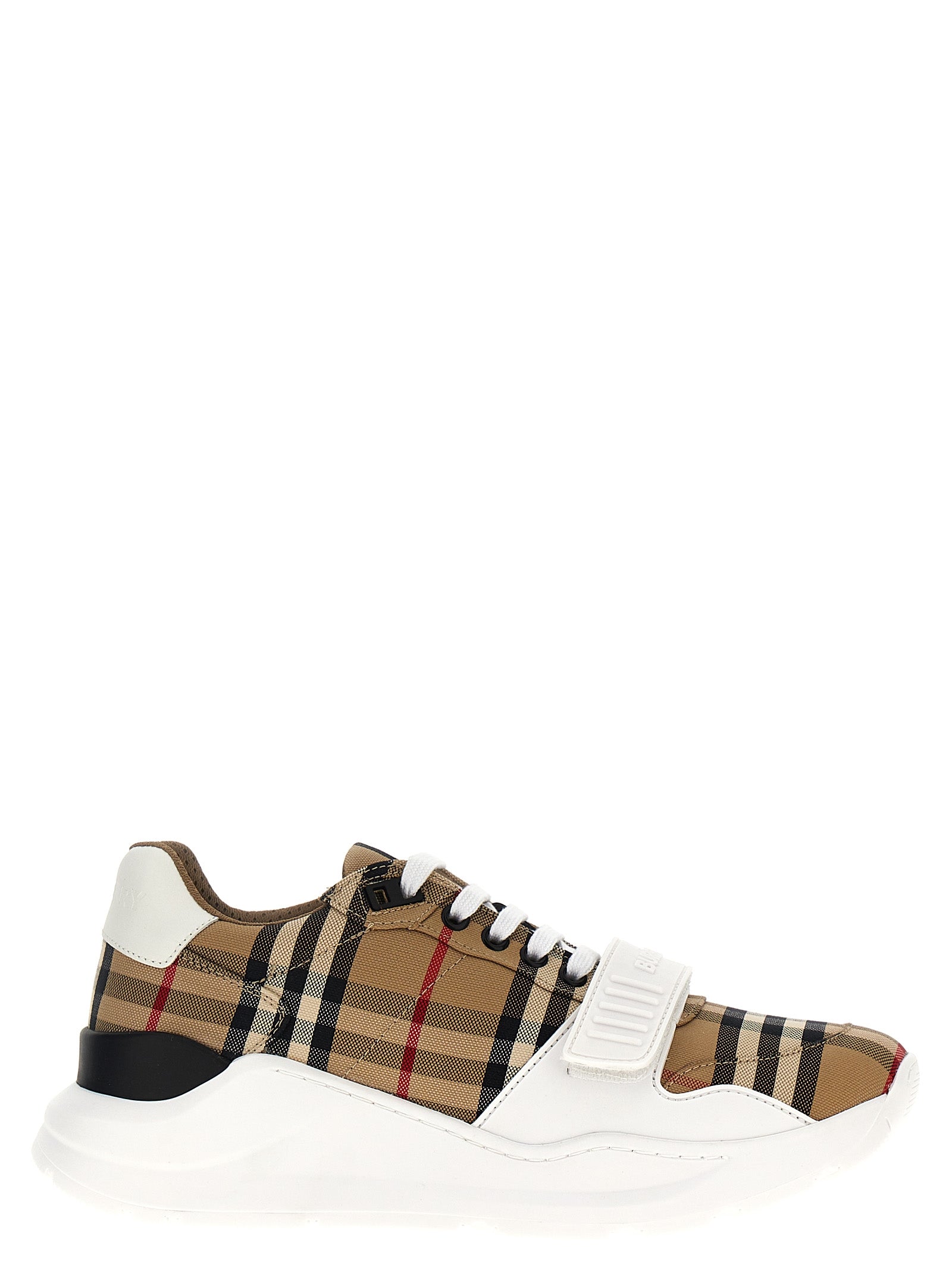 Burberry Beige Cotton Athletic Sneakers for Men