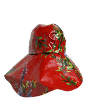 Dolce & Gabbana Glossy Red Floral Wide Brim Bucket Capello Hat for Women