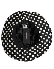 Dolce & Gabbana Black White Polka Dot Cotton Bucket Capello Hat
