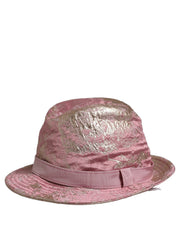 Dolce & Gabbana Pink Metallic Jacquard Pattern Bucket Capello Hat for Women