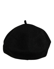 Dolce & Gabbana Black Wool French Style Beret Capello Hat