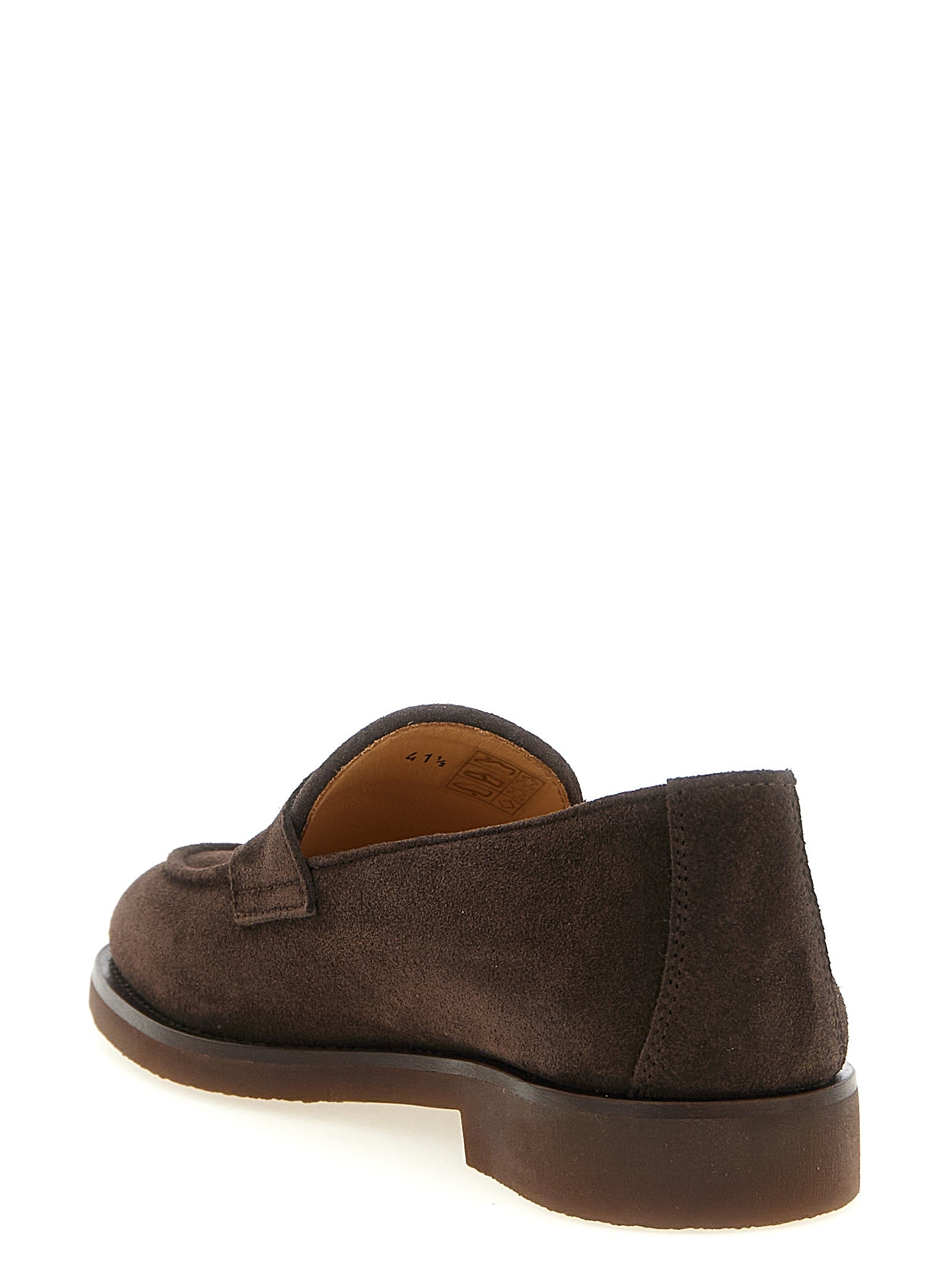 Brunello Cucinelli Brown Calfskin Slip-On Loafers for Men