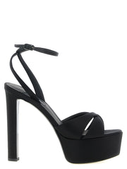 LE SILLA Black Viscose Stiletto Heel Sandals