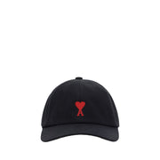 Ami Paris Black Cotton Cap (Baseball Hat)