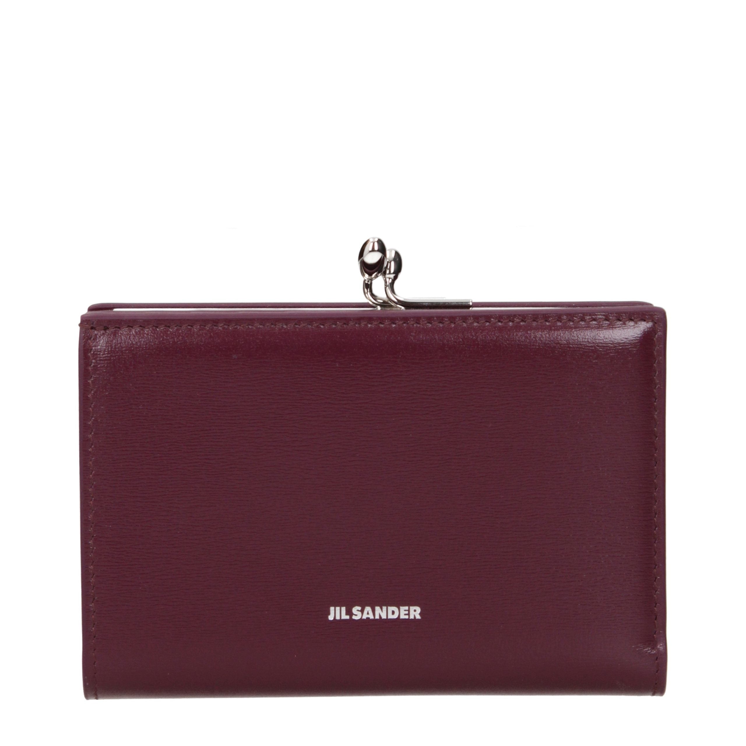 JIL SANDER Red Leather Wallet for Women
