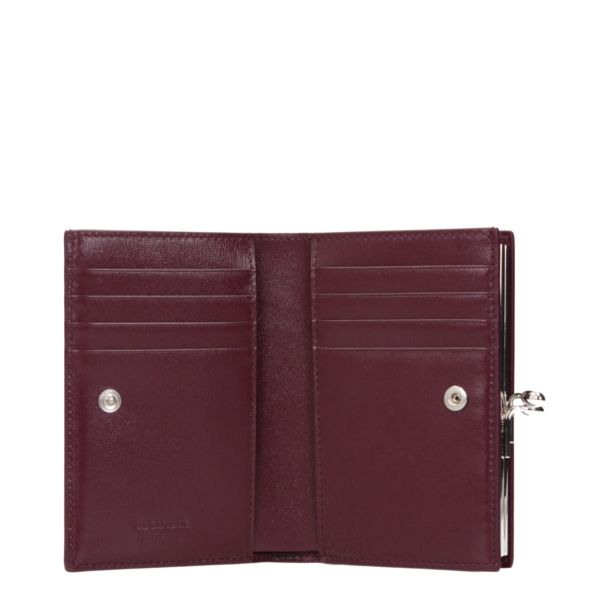 JIL SANDER Red Leather Wallet for Women
