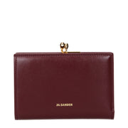 JIL SANDER Red Leather Wallet for Women