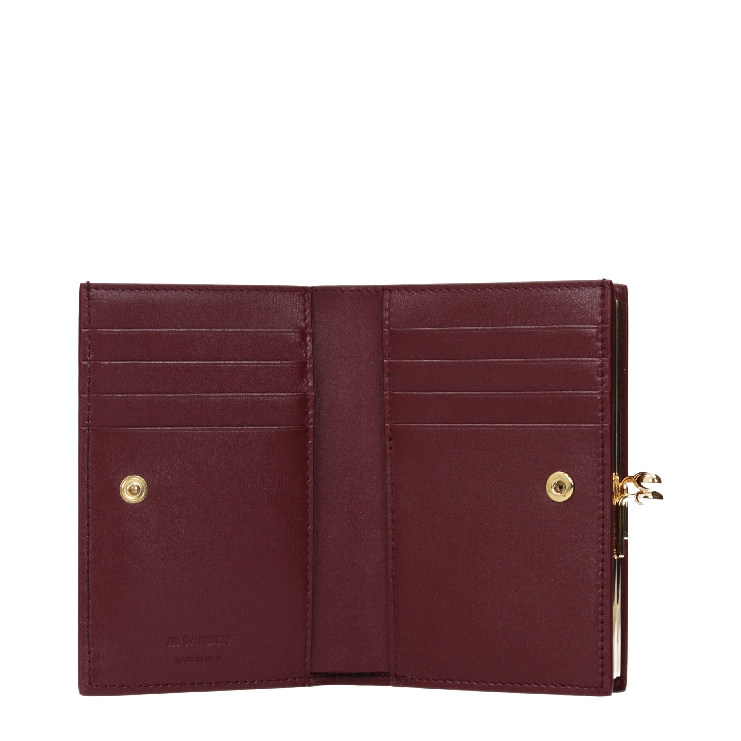 JIL SANDER Red Leather Wallet for Women
