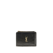 Saint Laurent Black Calf Leather Bos Taurus Wallet for Women