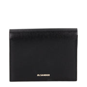 JIL SANDER Black Leather Cardholder for Women