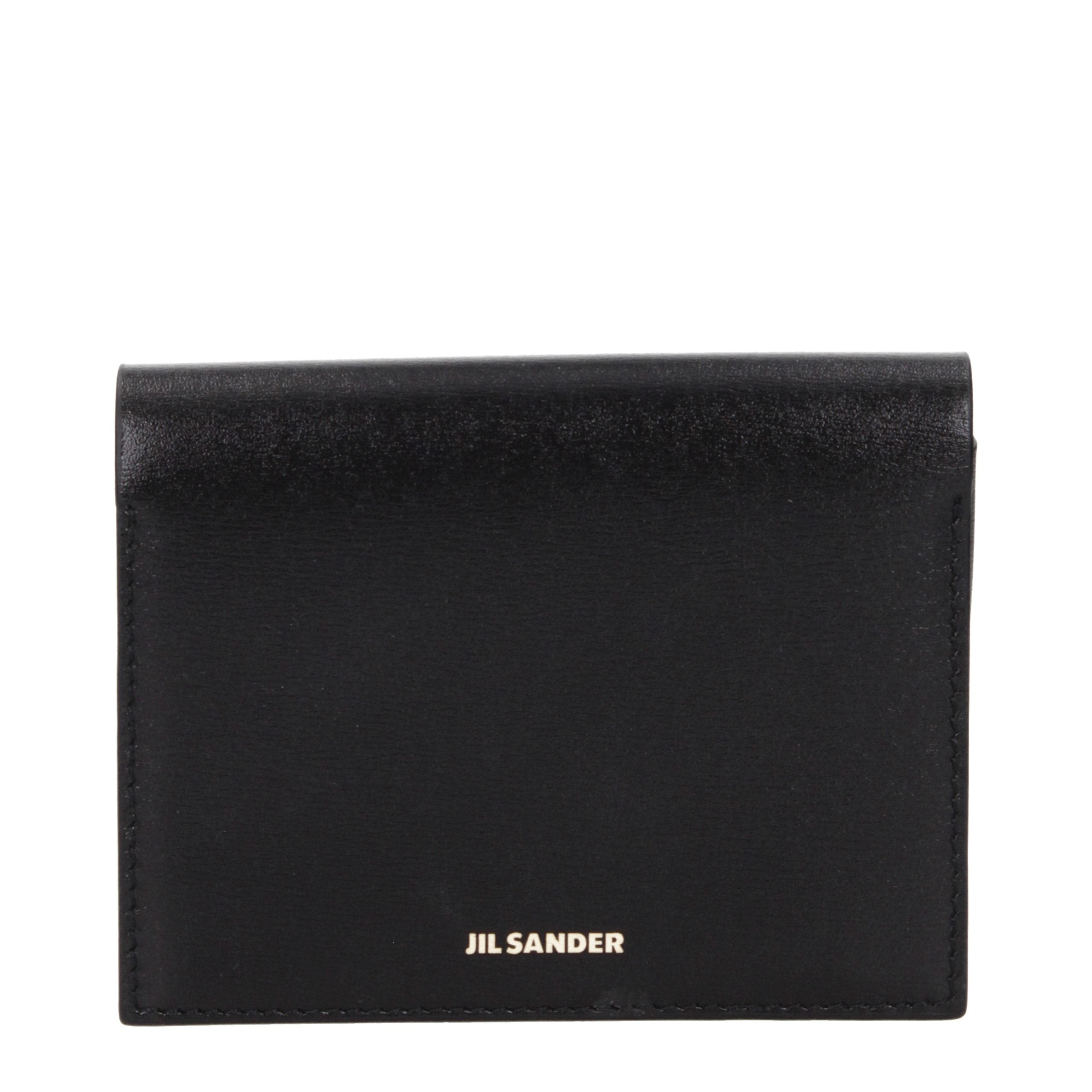 JIL SANDER Black Leather Cardholder for Women