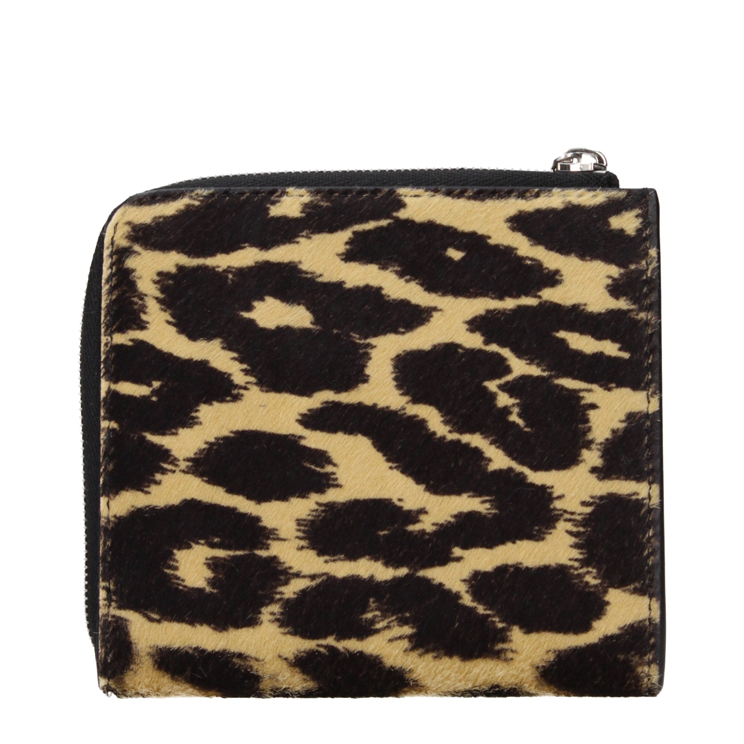 JIL SANDER Beige Horsehair Wallet for Women