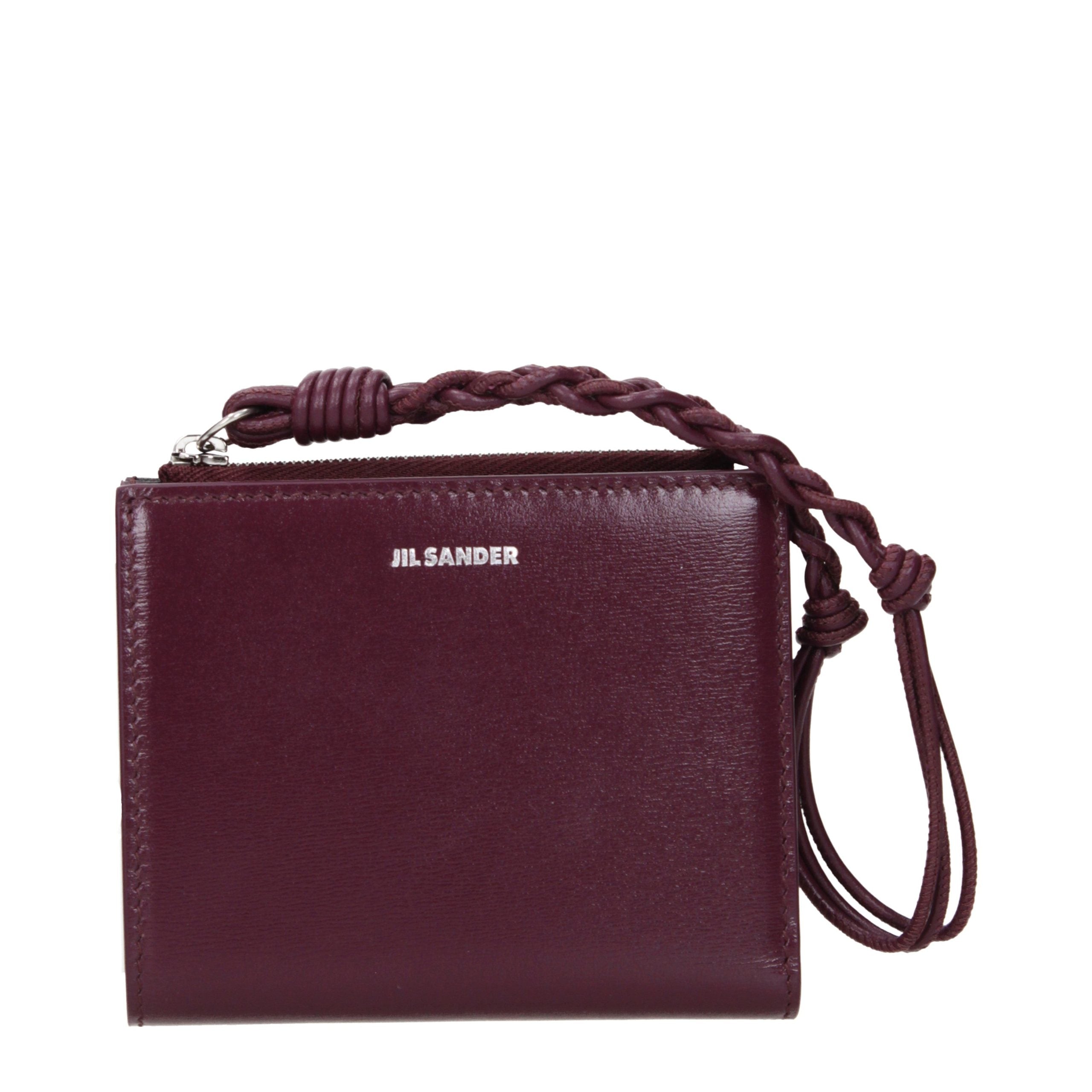 JIL SANDER Red Leather Wallet for Women
