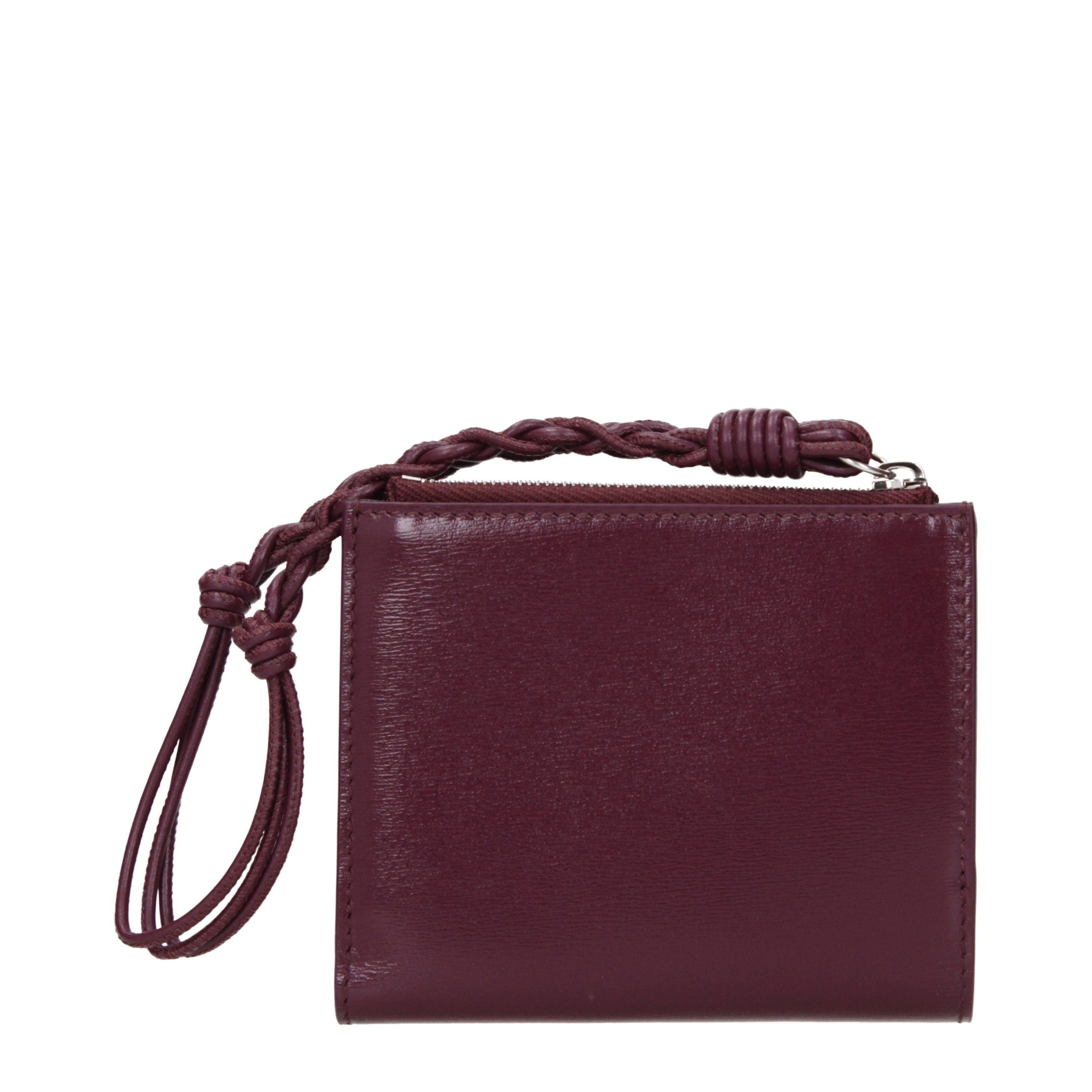 JIL SANDER Red Leather Wallet for Women