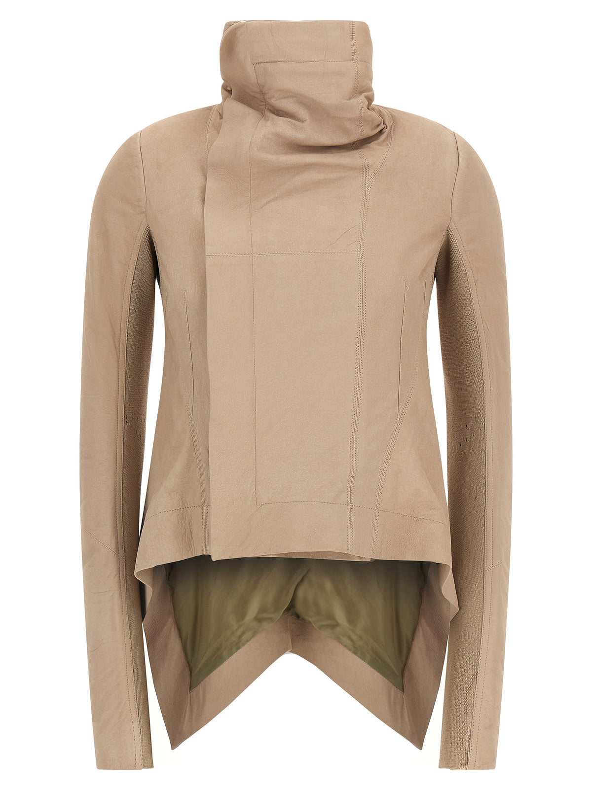 Rick Owens Beige Lamb Leather Leather Jacket