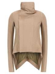 Rick Owens Beige Lamb Leather Leather Jacket