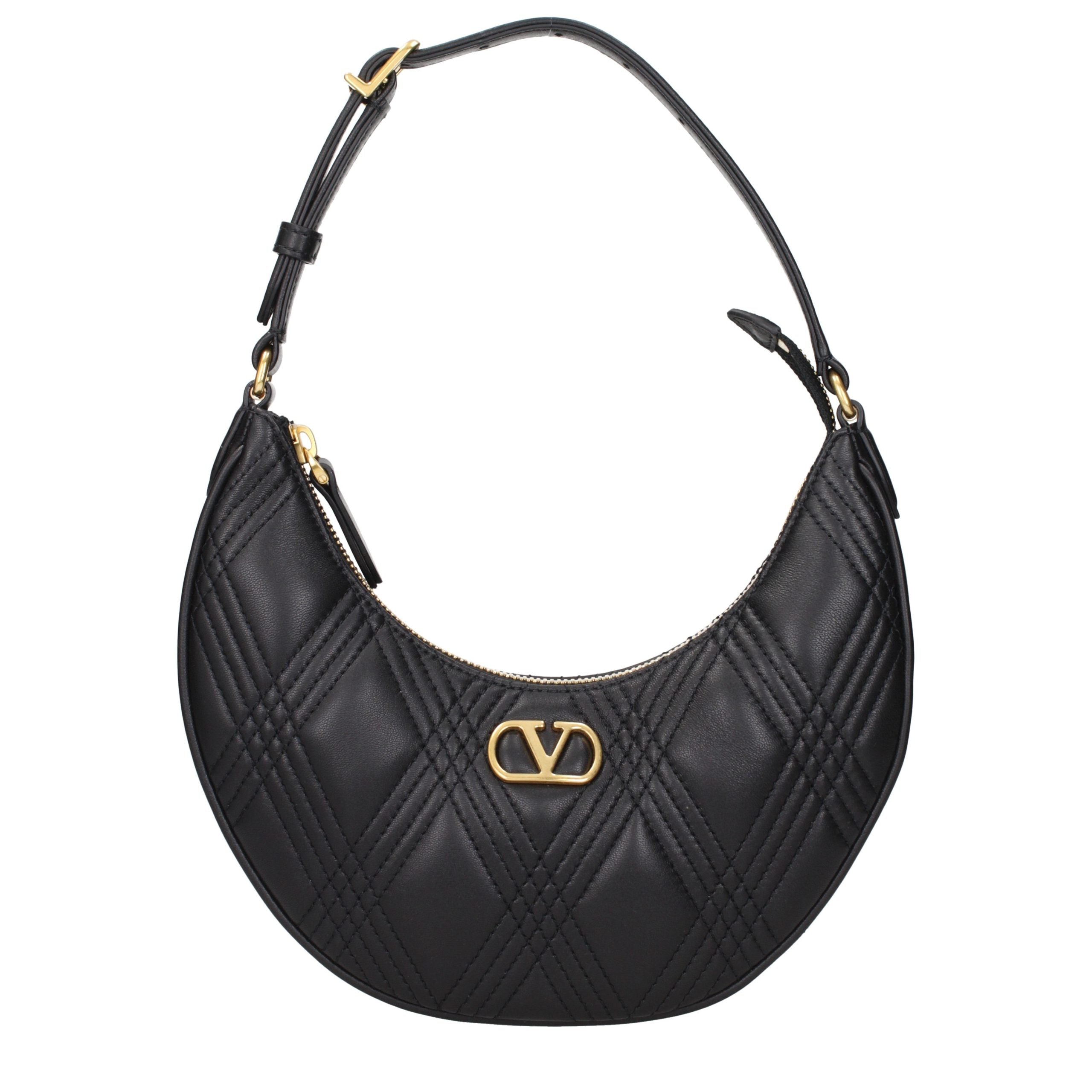 Valentino Garavani Black Leather Shoulder Bag for Women