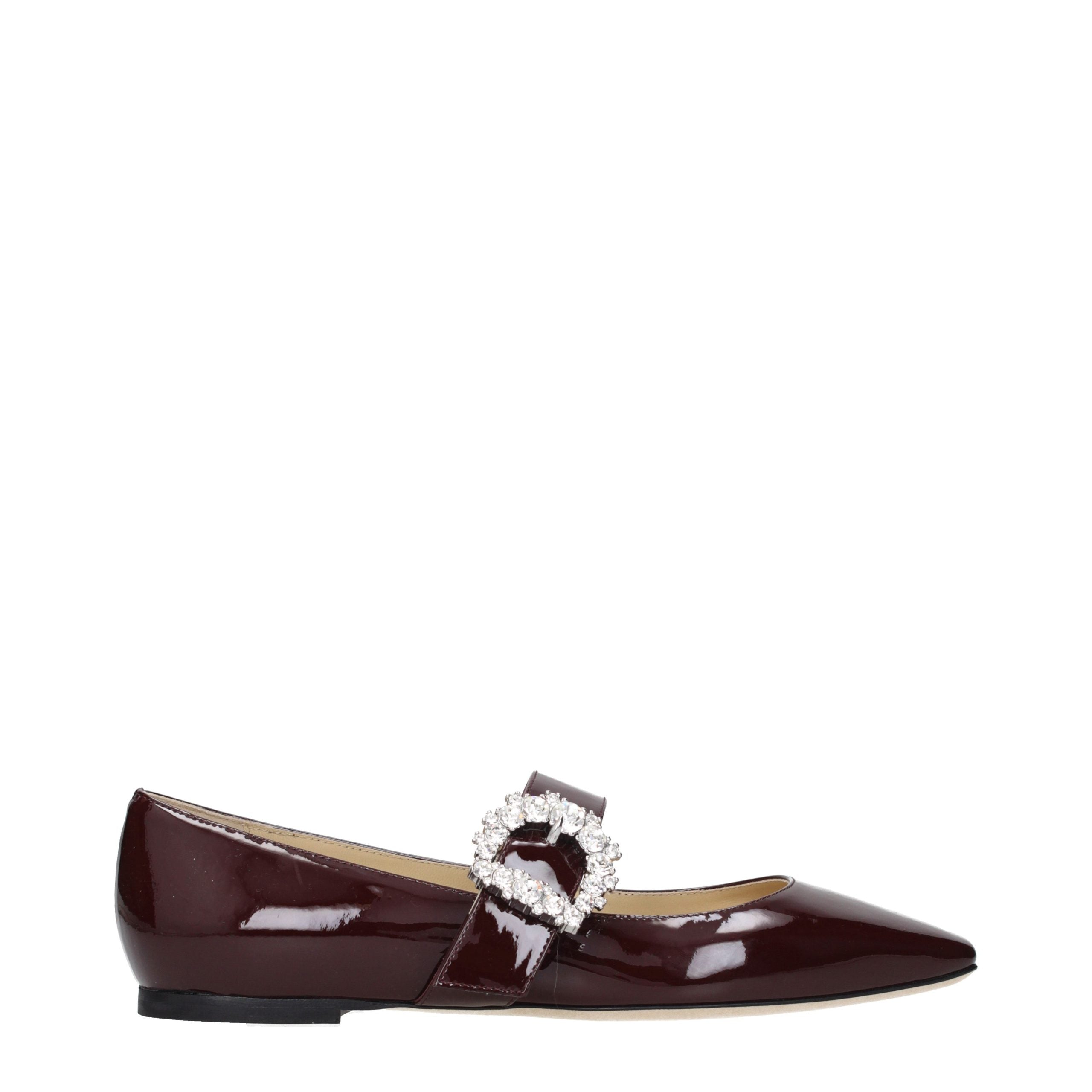 Jimmy Choo Red Leather Ballet Flats for Women
