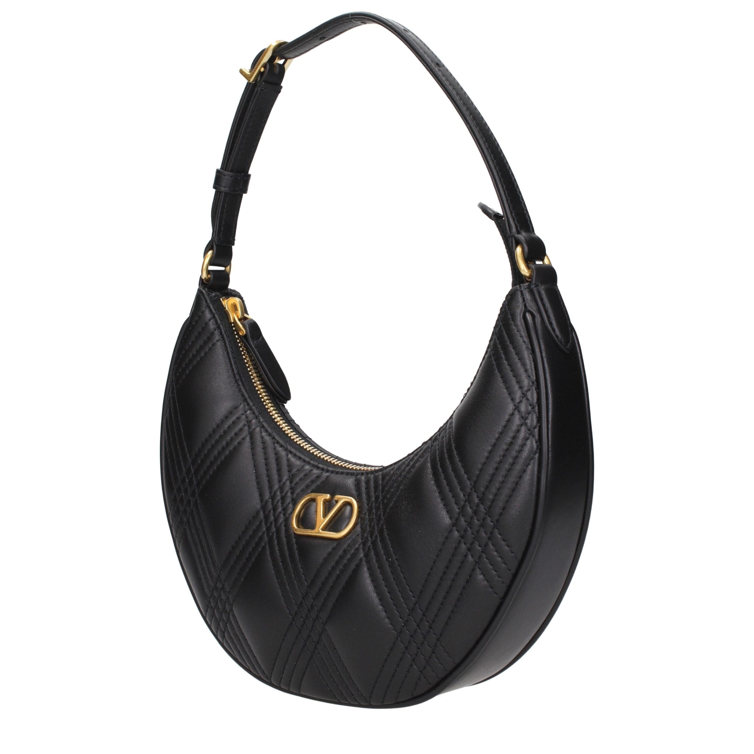 Valentino Garavani Black Leather Shoulder Bag for Women