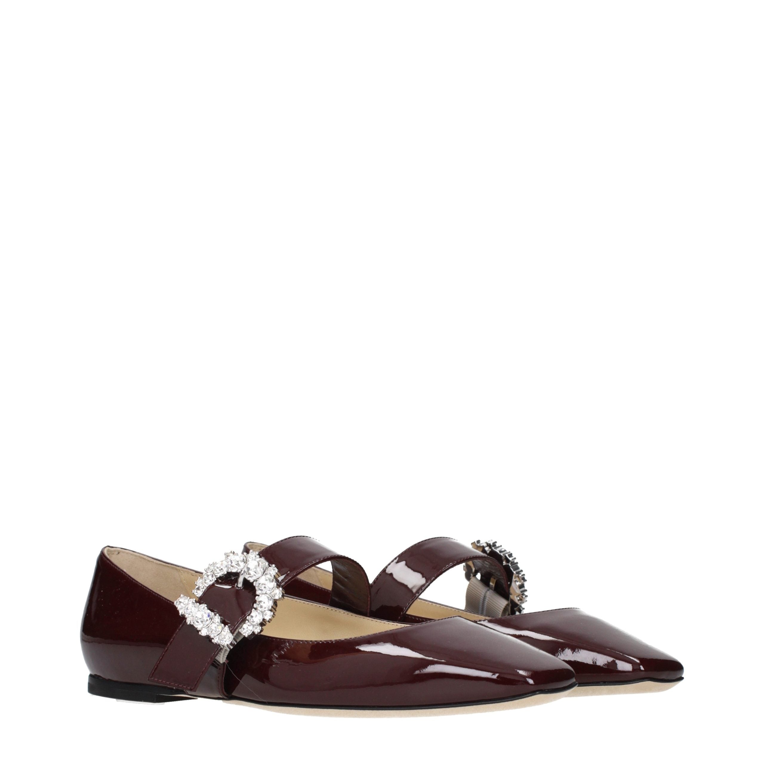 Jimmy Choo Red Leather Ballet Flats for Women