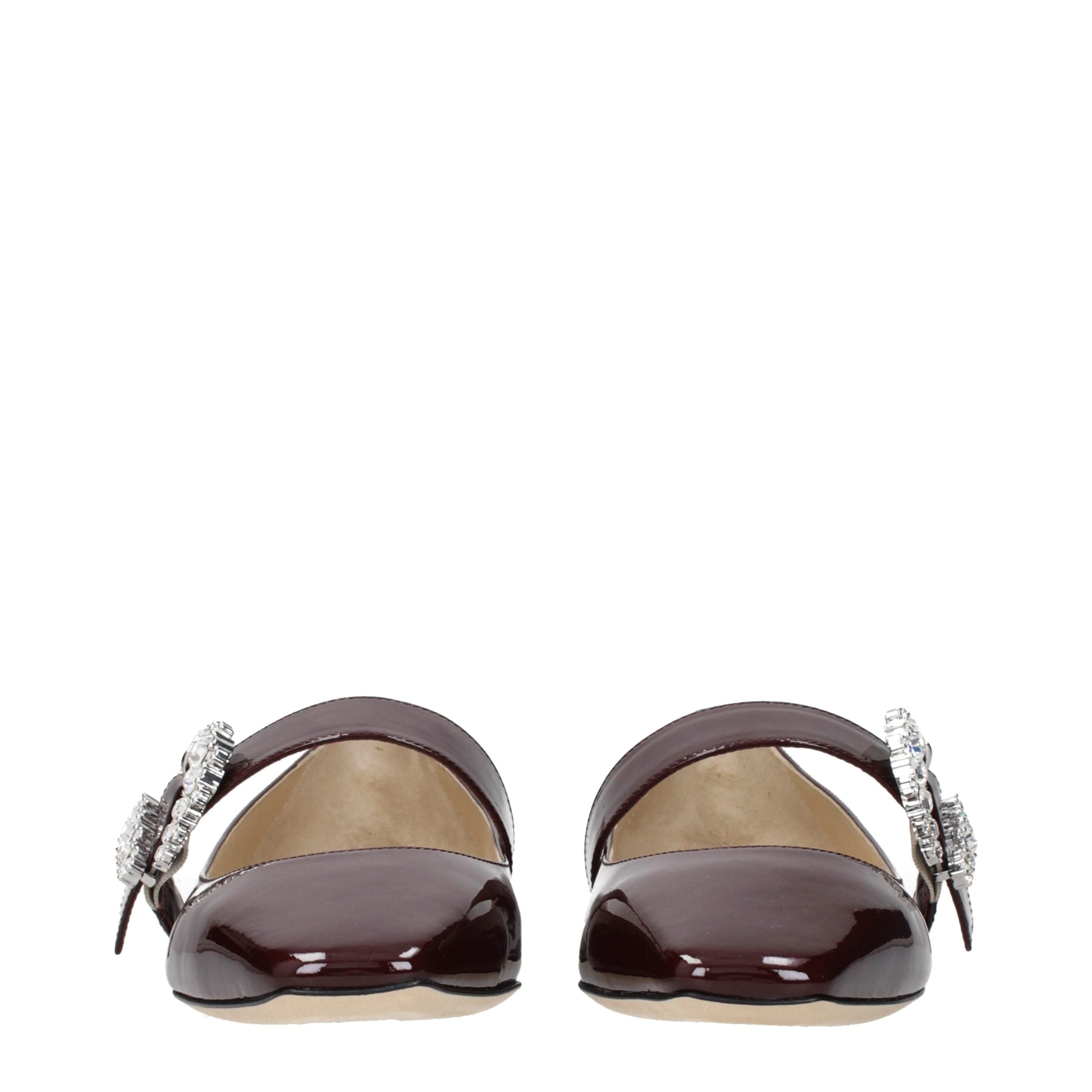 Jimmy Choo Red Leather Ballet Flats for Women
