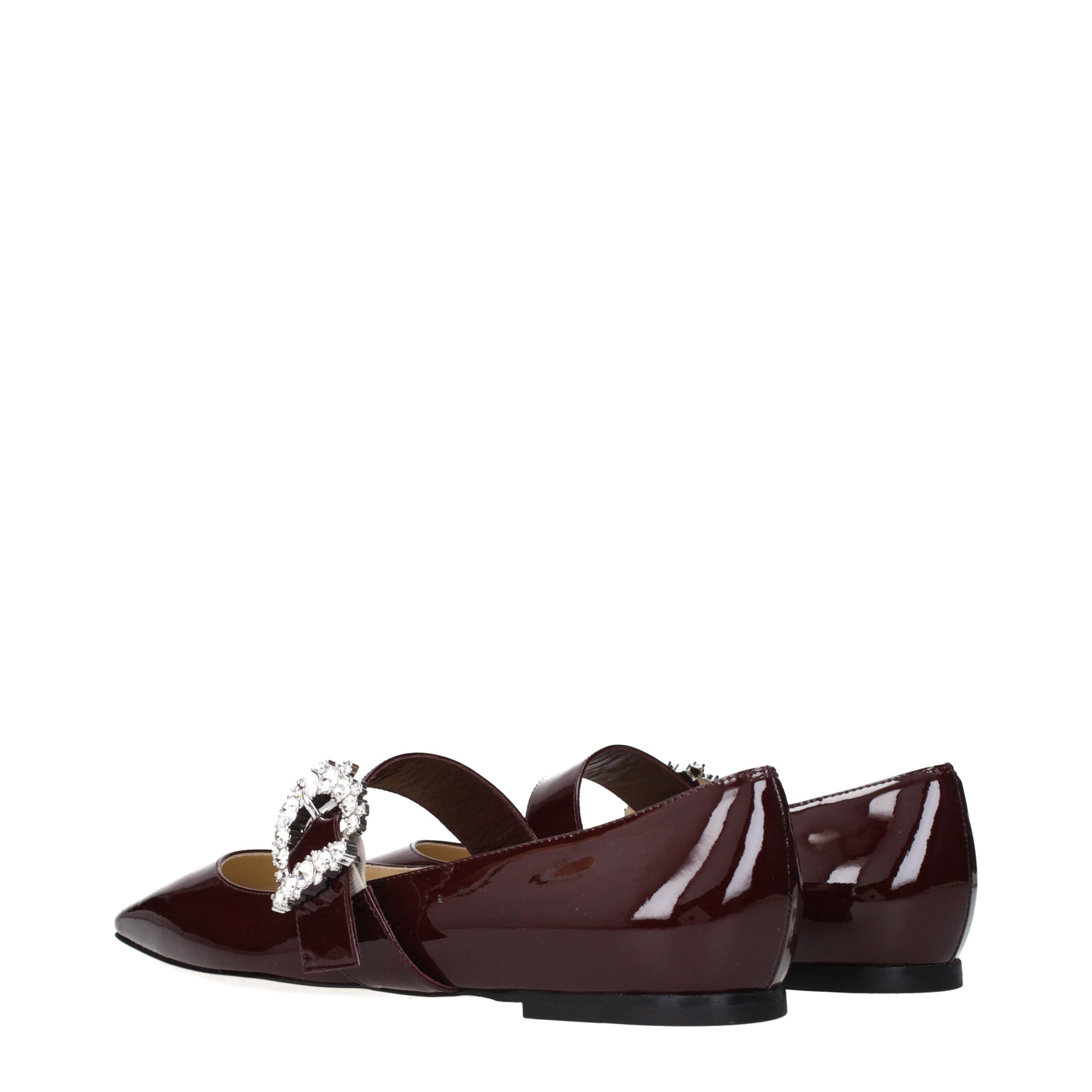 Jimmy Choo Red Leather Ballet Flats for Women