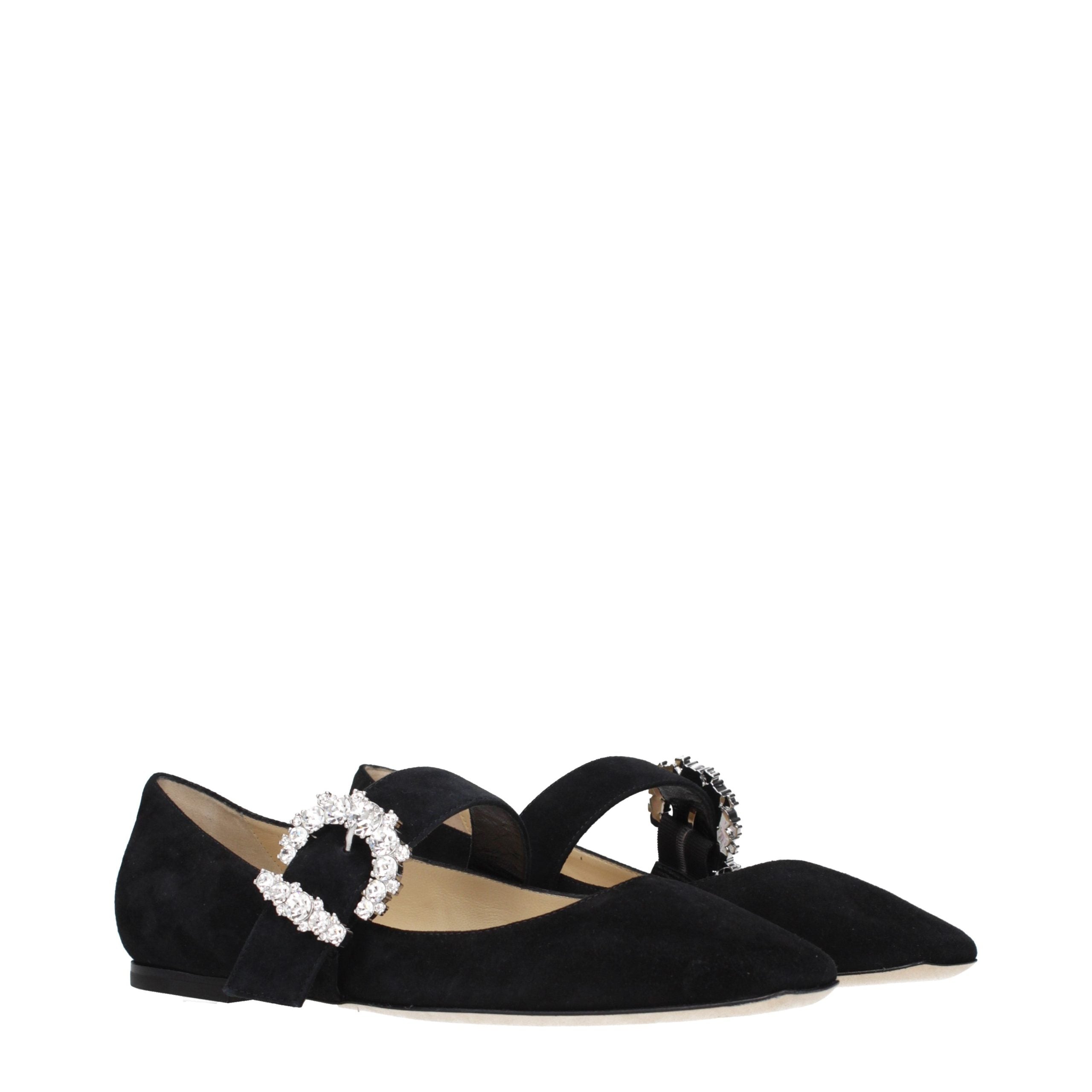 Jimmy Choo Black Leather Ballet Flats for Women