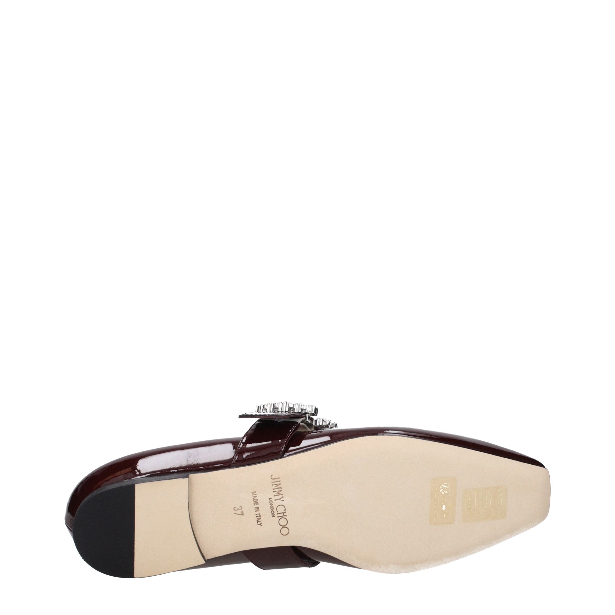 Jimmy Choo Red Leather Ballet Flats for Women