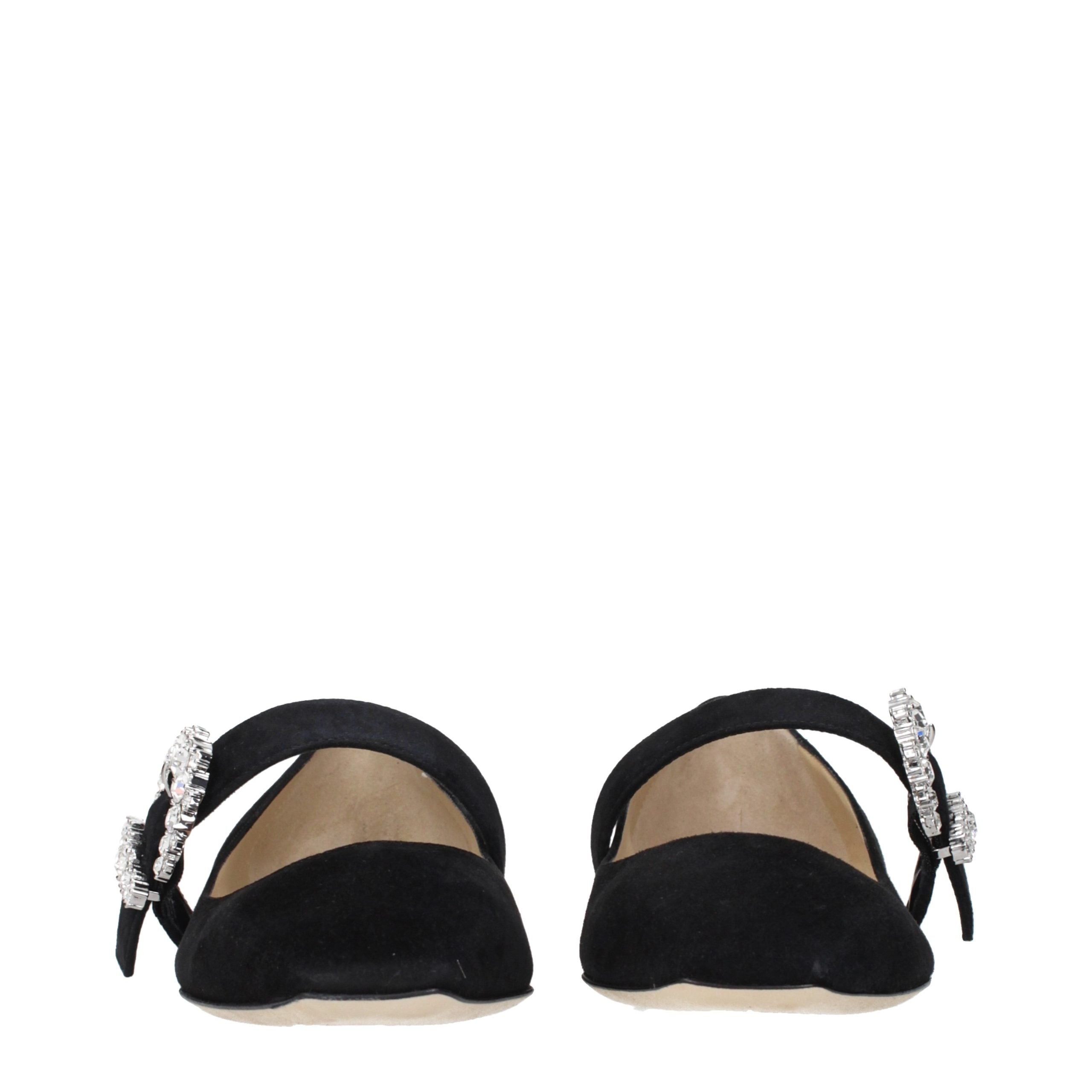 Jimmy Choo Black Leather Ballet Flats for Women