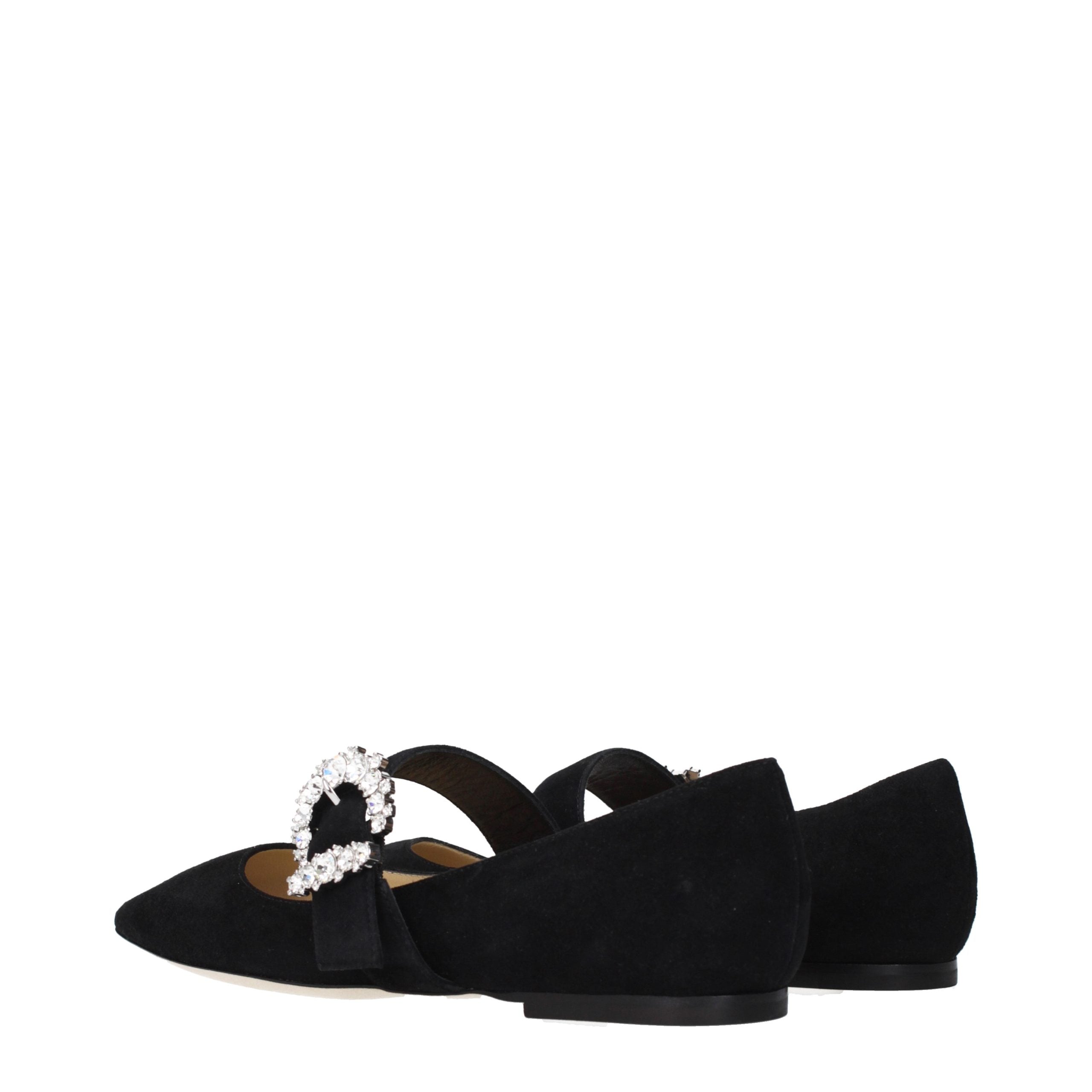 Jimmy Choo Black Leather Ballet Flats for Women