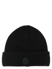 Moncler Black Virgin Wool Beanie