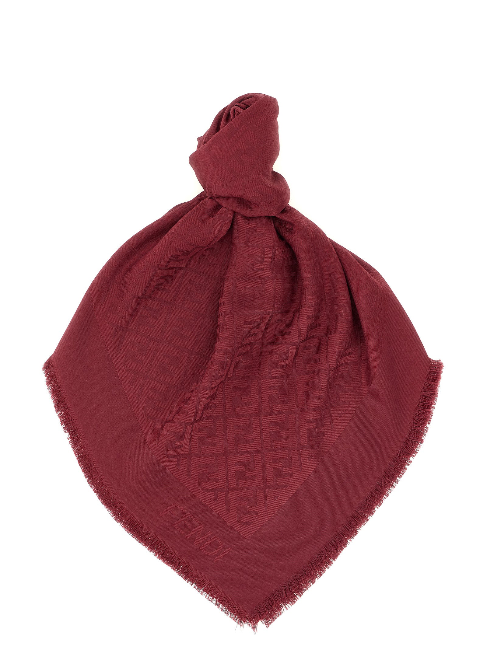 Fendi Bordeaux Silk Foulard for Women