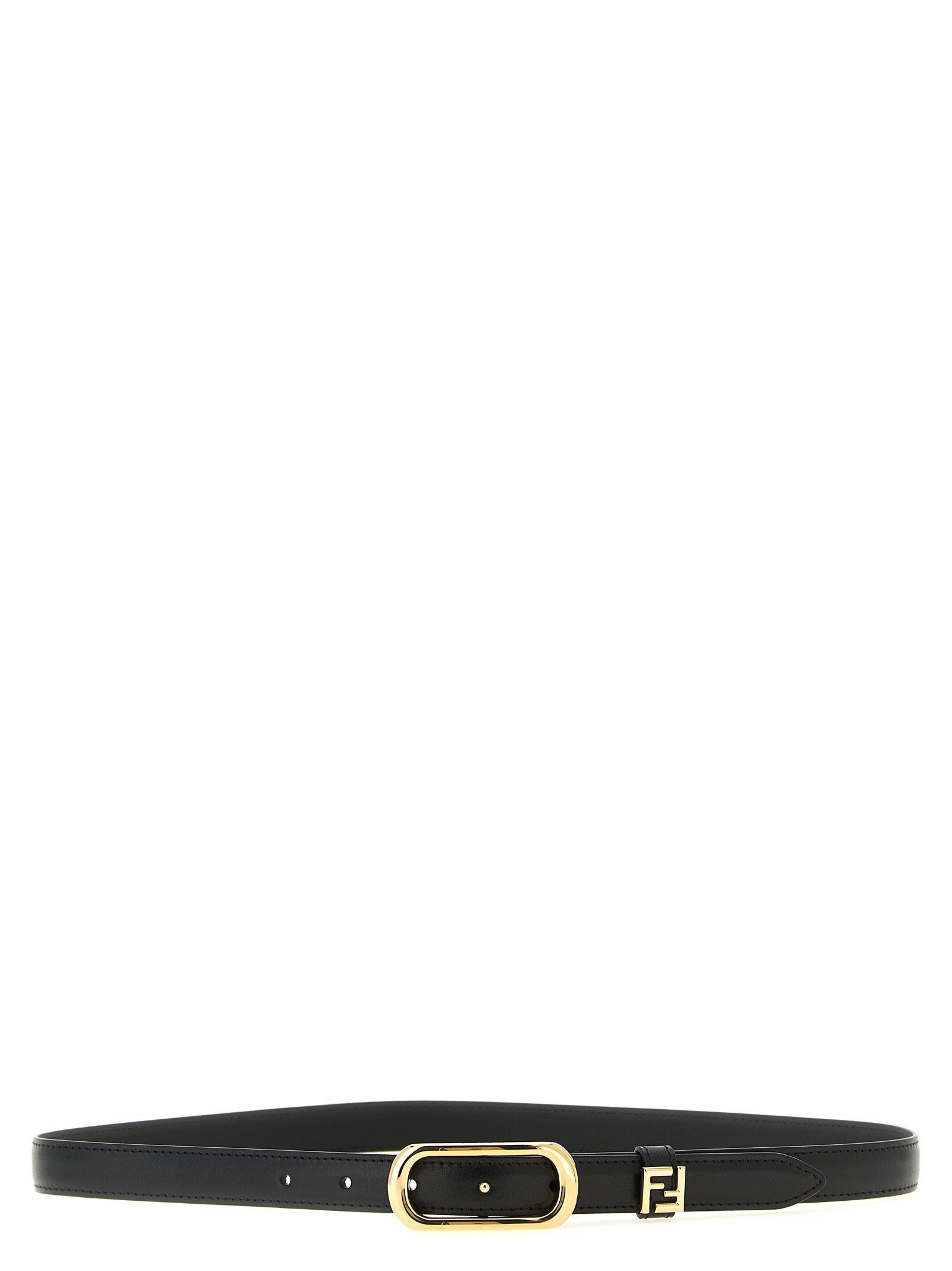 Fendi Black Calfskin Thin Belt for Women
