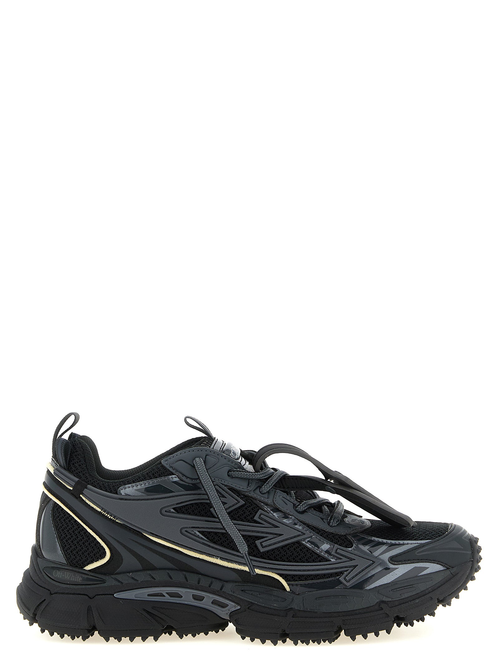 Off-White Black Polyethylene Athletic Sneakers for Men