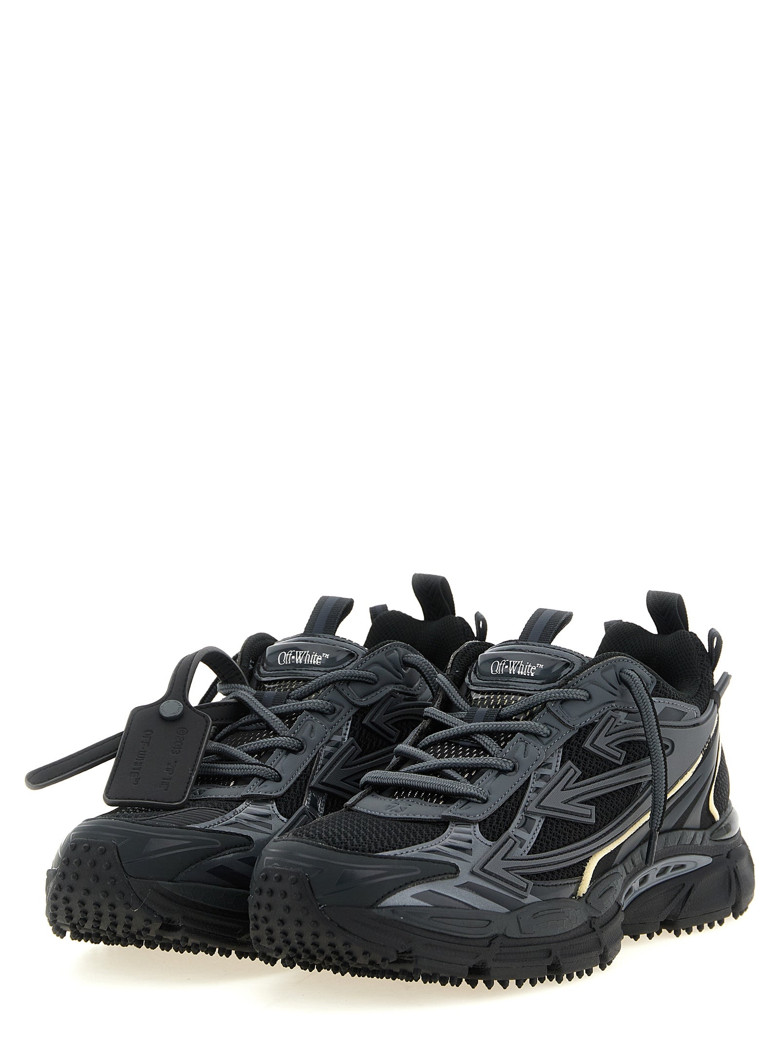 Off-White Black Polyethylene Athletic Sneakers for Men