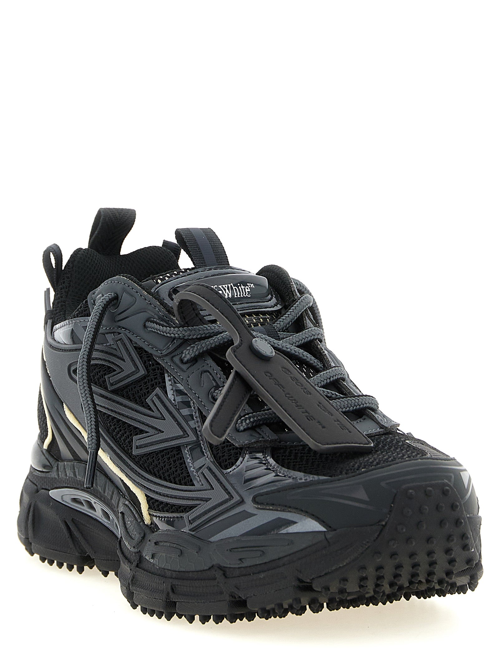 Off-White Black Polyethylene Athletic Sneakers for Men