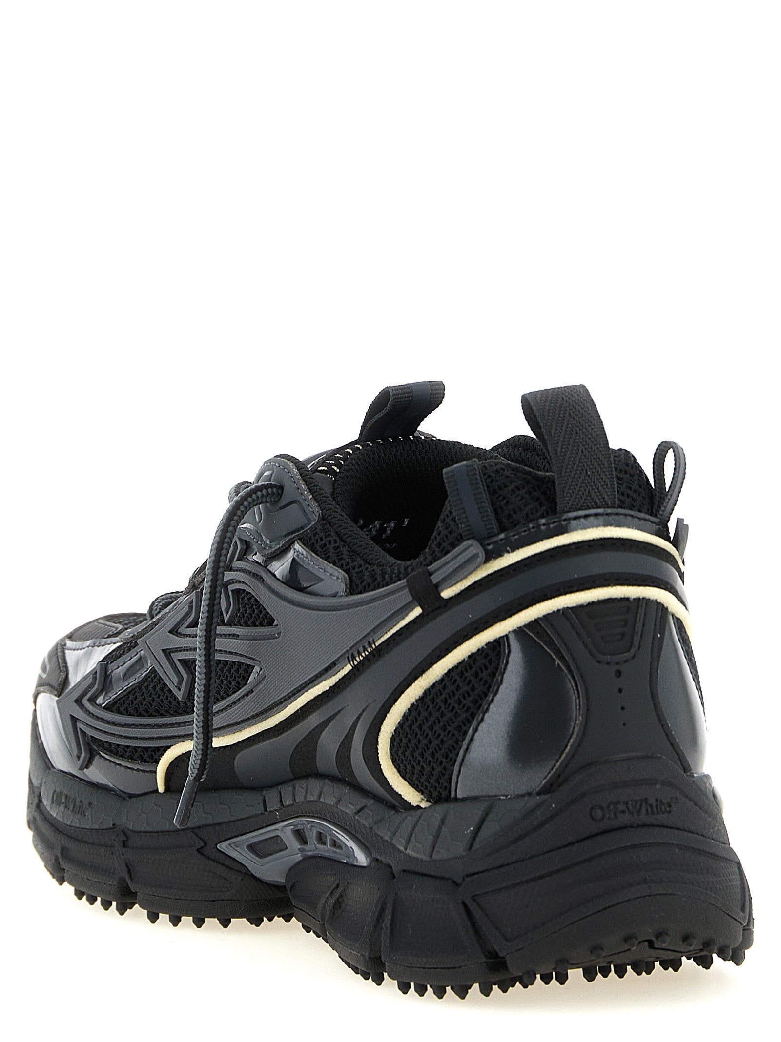Off-White Black Polyethylene Athletic Sneakers for Men
