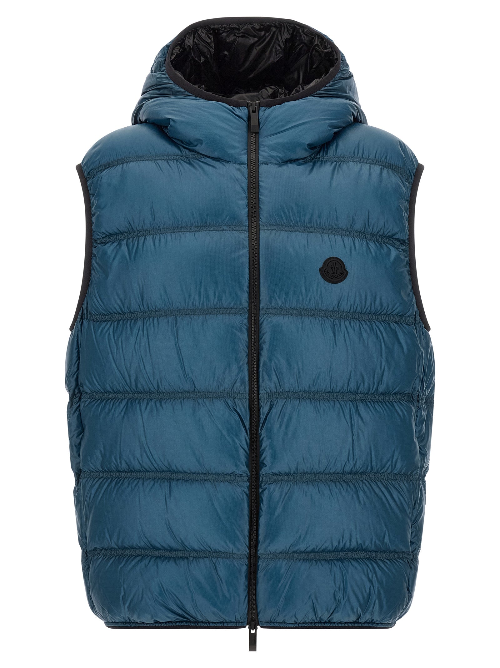 Moncler Blue Polyamide Full-Length Jacket for Men