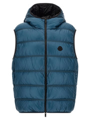 Moncler Blue Polyamide Full-Length Jacket for Men