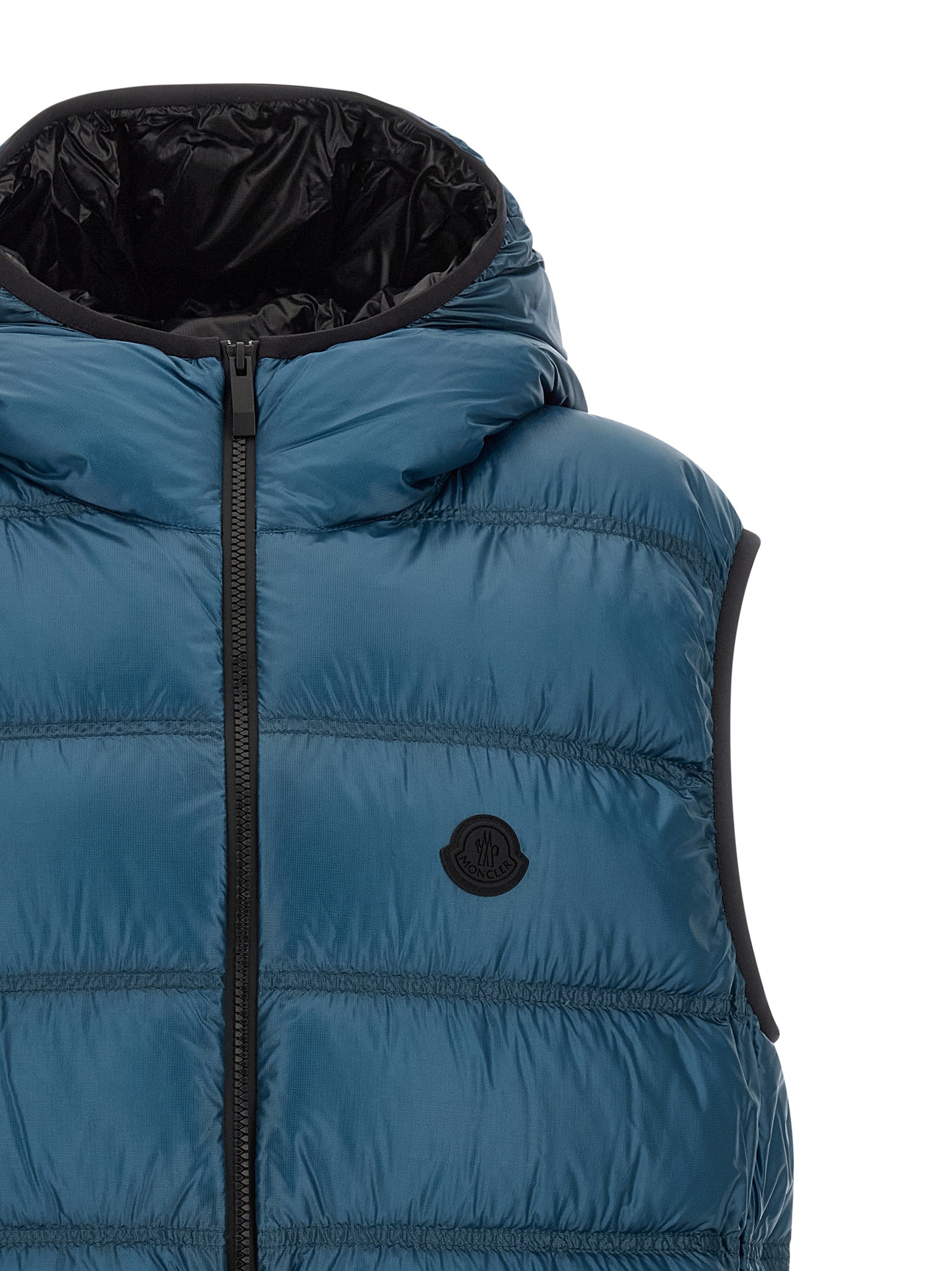 Moncler Blue Polyamide Full-Length Jacket for Men